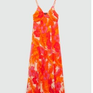 Mango Printed Dress with draped Detail great for the summer!